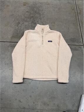 vintage patagonia los gatos peach quarter zip fleece jacket size medium WOMENS